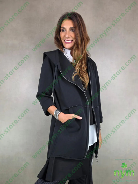 giaccone cappuccio neoprene 95pl5ea U / NERO / AI25 CAPOSPALLA