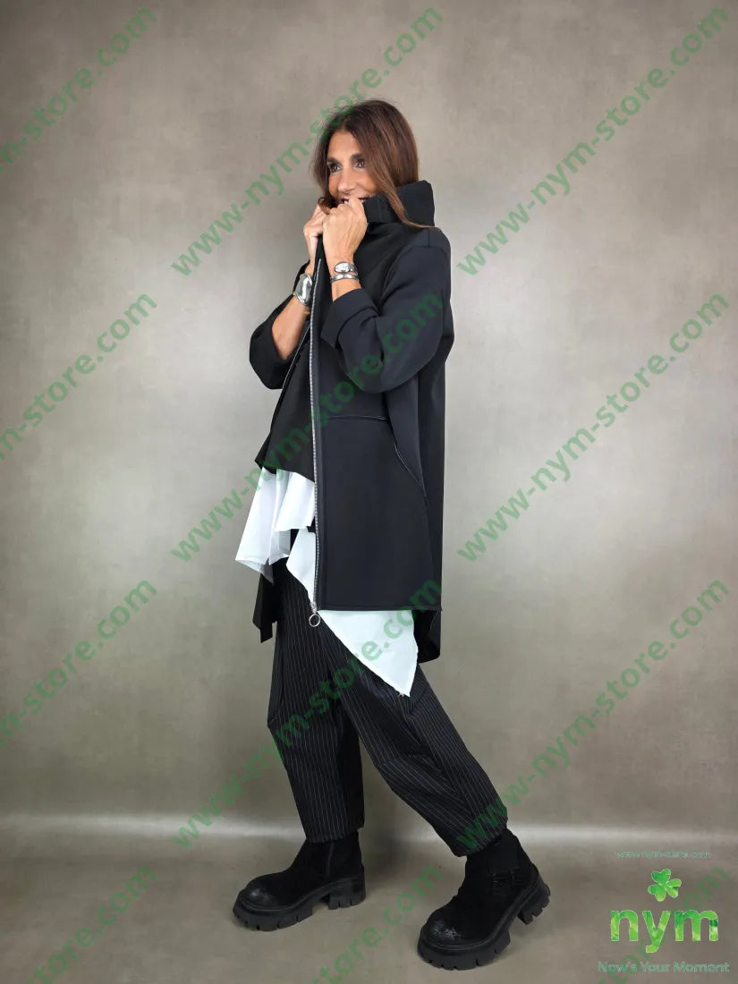 giaccone cappuccio neoprene 95pl5ea U / NERO / AI25 CAPOSPALLA