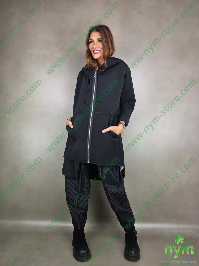 giaccone cappuccio neoprene 95pl5ea U / NERO / AI25 CAPOSPALLA