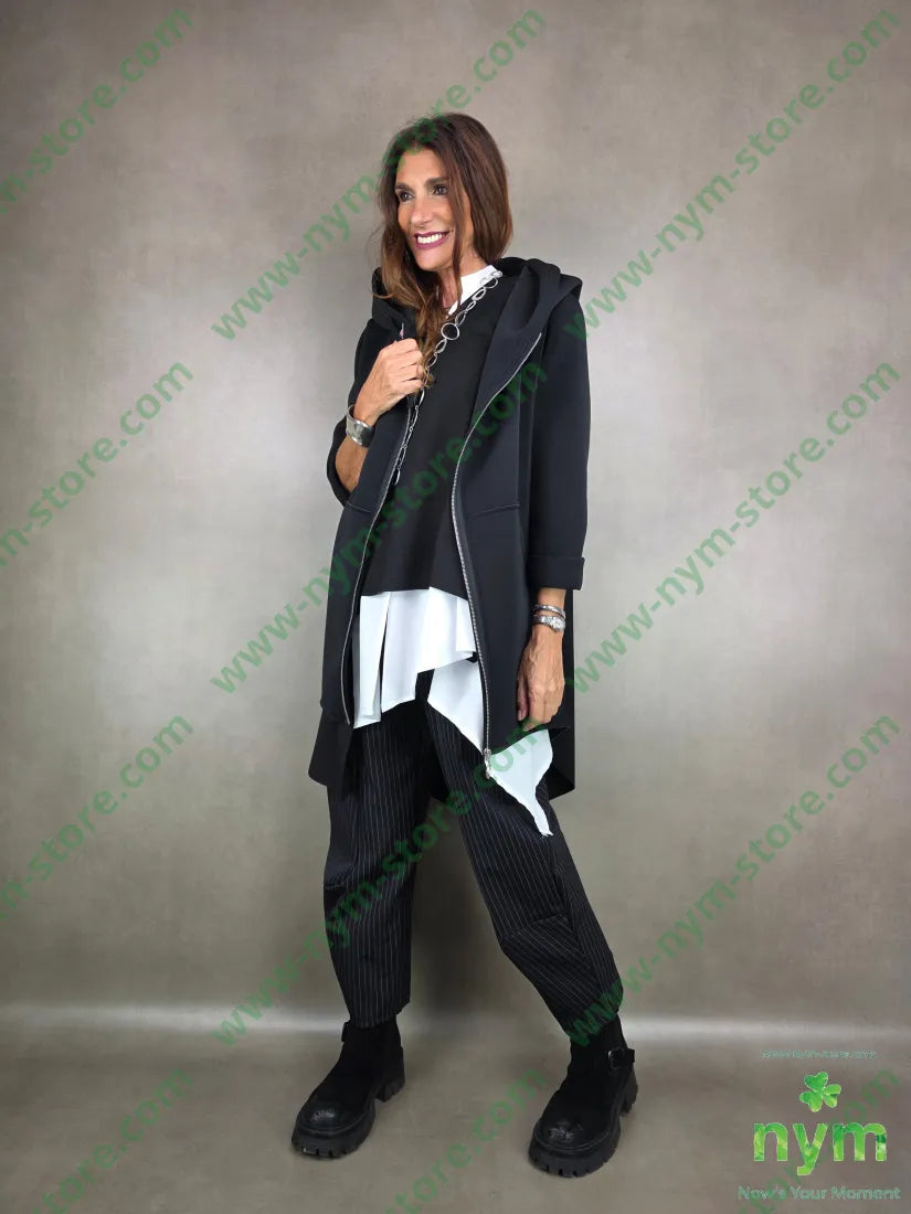 giaccone cappuccio neoprene 95pl5ea U / NERO / AI25 CAPOSPALLA