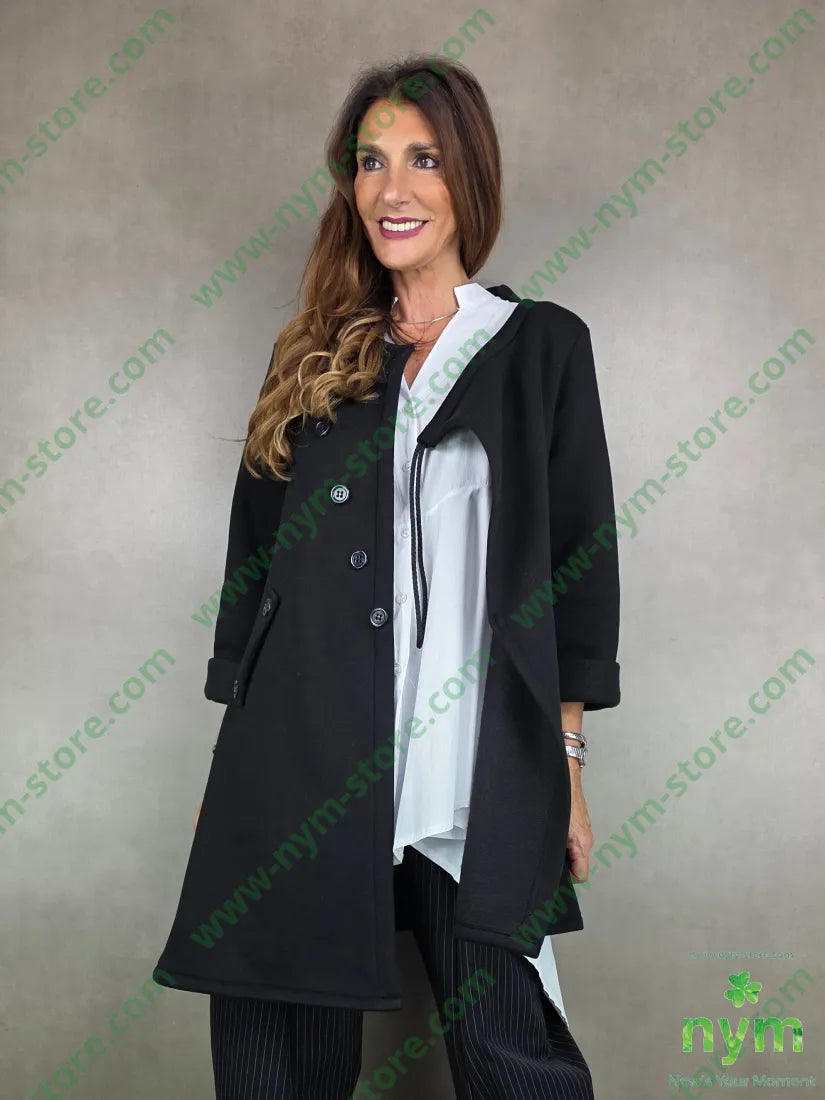 giaccone neoprene 65co35pl U / NERO / AI25 CAPOSPALLA