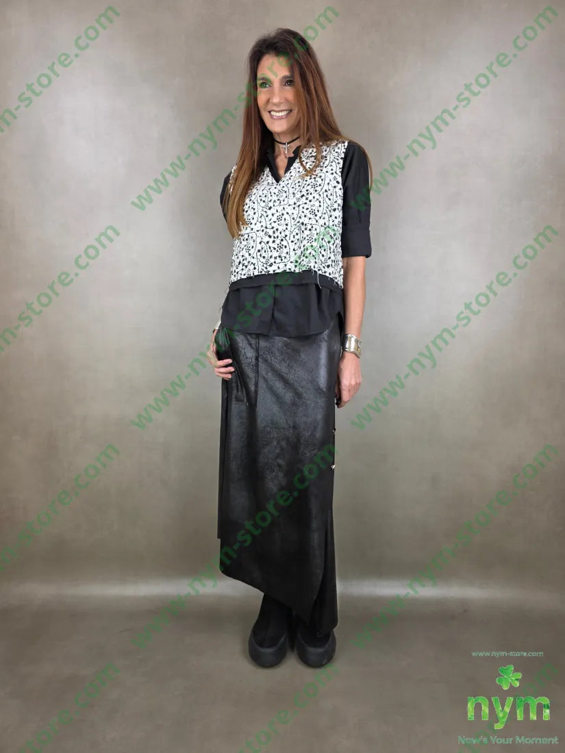 gilet bicolor scollo a v 75vi15li10co U / NERO / PE26 CAPOSPALLA