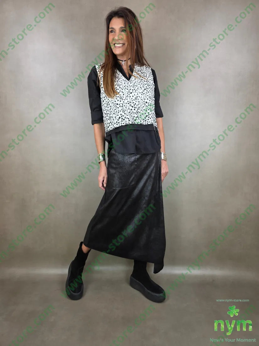 gilet bicolor scollo a v 75vi15li10co U / NERO / PE26 CAPOSPALLA