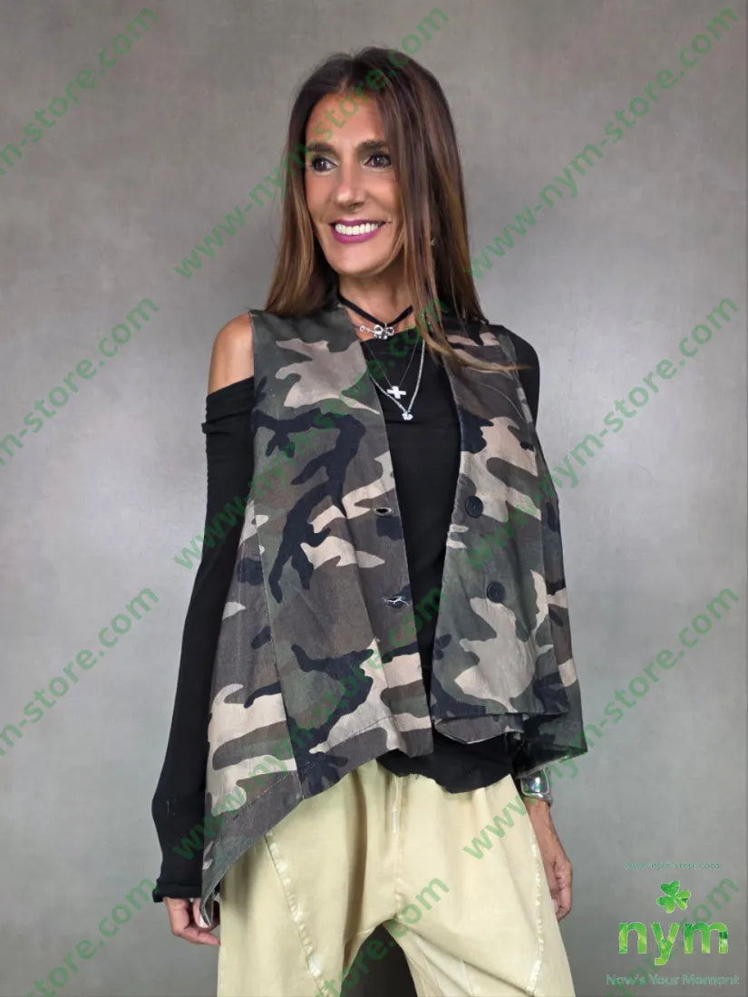 gilet camouflage velluto 100co U / MILITARE / AI25 CAPOSPALLA