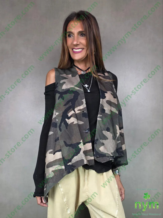 gilet camouflage velluto 100co U / MILITARE / AI25 CAPOSPALLA