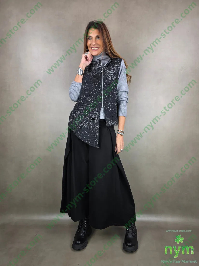 gilet cerniera dietro motivo bucato 53pl46co1ea U / ANTRACITE / AI25 CAPOSPALLA