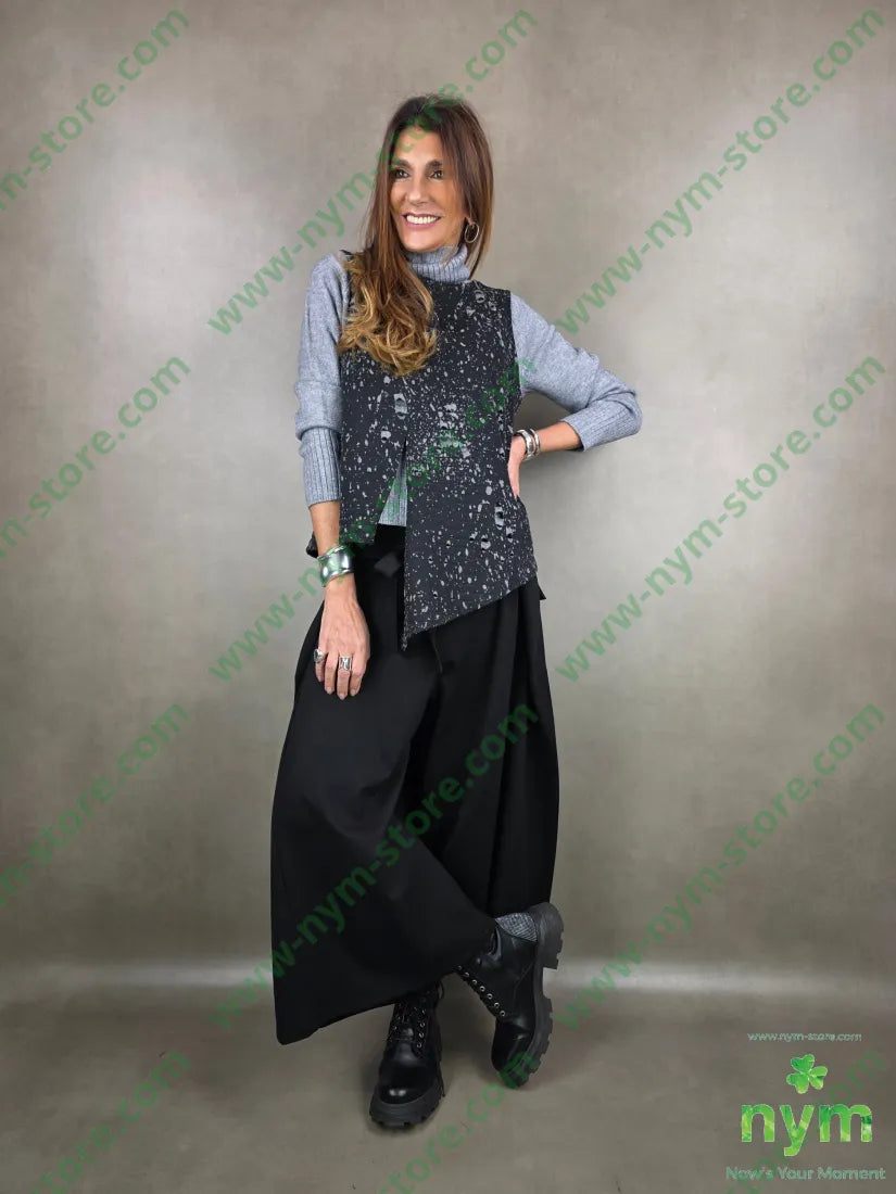 gilet cerniera dietro motivo bucato 53pl46co1ea U / ANTRACITE / AI25 CAPOSPALLA