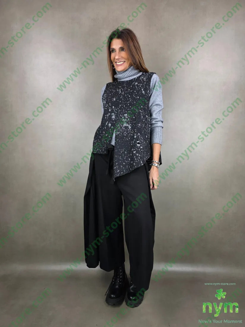 gilet cerniera dietro motivo bucato 53pl46co1ea U / ANTRACITE / AI25 CAPOSPALLA