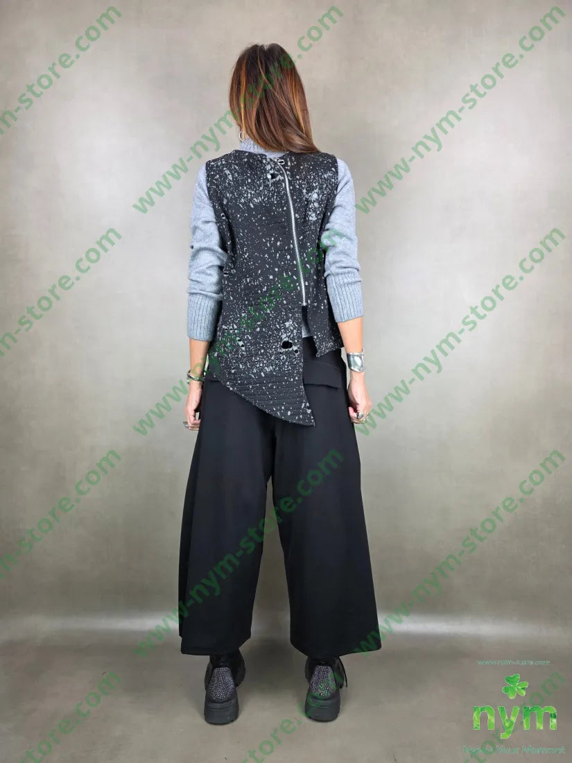 gilet cerniera dietro motivo bucato 53pl46co1ea U / ANTRACITE / AI25 CAPOSPALLA