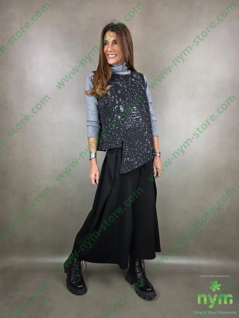 gilet cerniera dietro motivo bucato 53pl46co1ea U / ANTRACITE / AI25 CAPOSPALLA