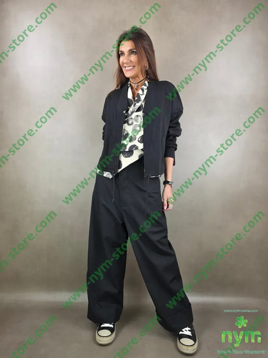 giacca felpa bordata 50co45pl5ea U / NERO / PE26 GIACCA