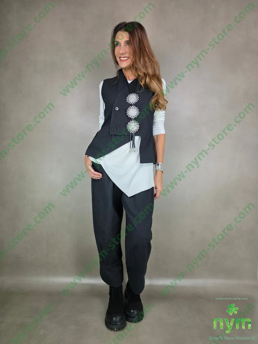 gilet collo scialle 75co25pl U / NERO / AI25 CAPOSPALLA