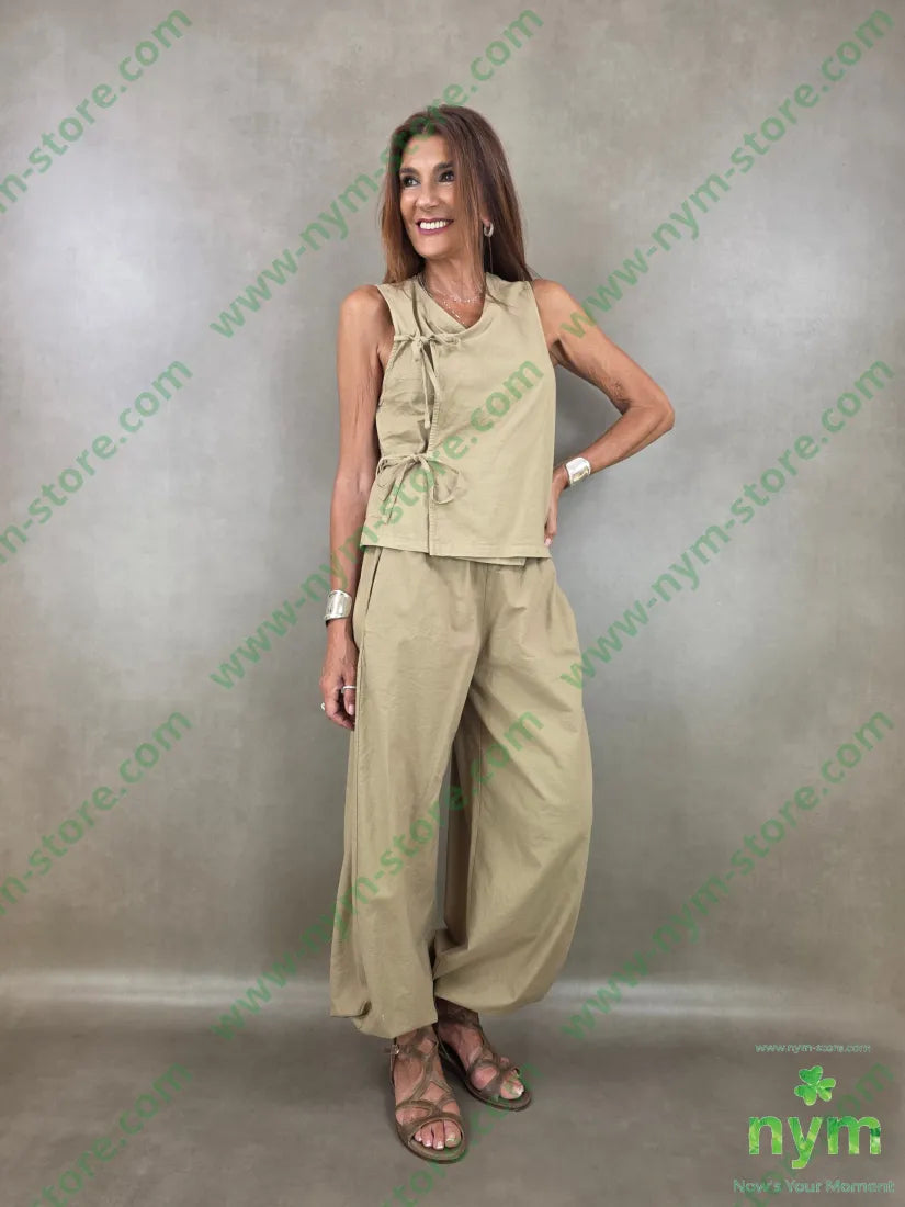 gilet cotone lino laccetti 85co15li - U / CAMMELLO / PE26 - CAPOSPALLA