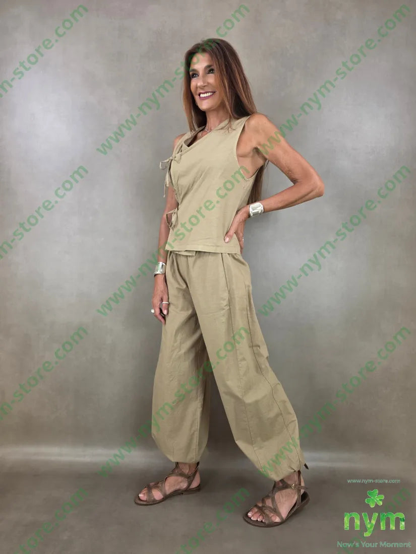 gilet cotone lino laccetti 85co15li - U / CAMMELLO / PE26 - CAPOSPALLA
