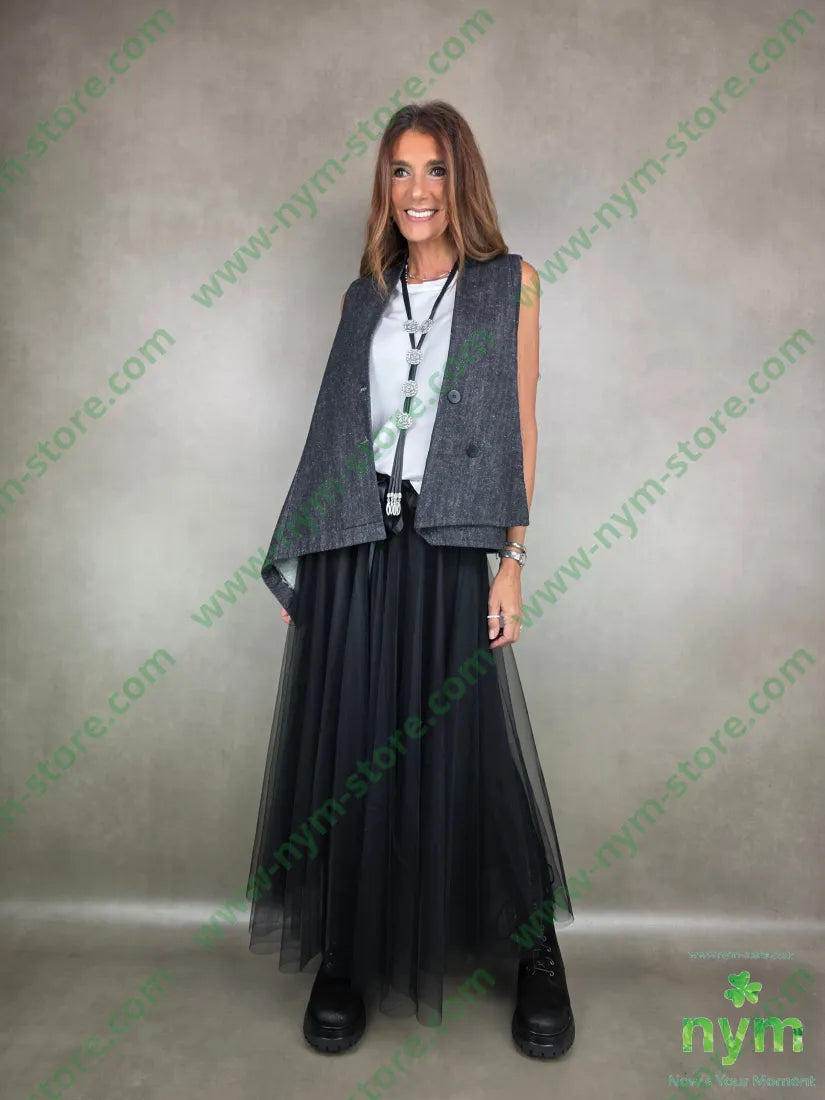 gilet denim due bottoni 100co CAPOSPALLA