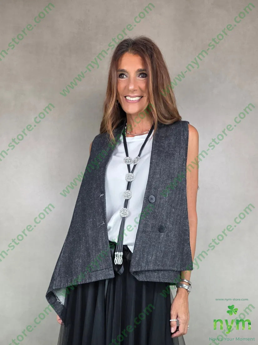 gilet denim due bottoni 100co CAPOSPALLA