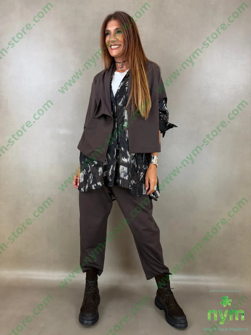 gilet felpa a poncho 100co - U / MARRONE / AI26 - CAPOSPALLA