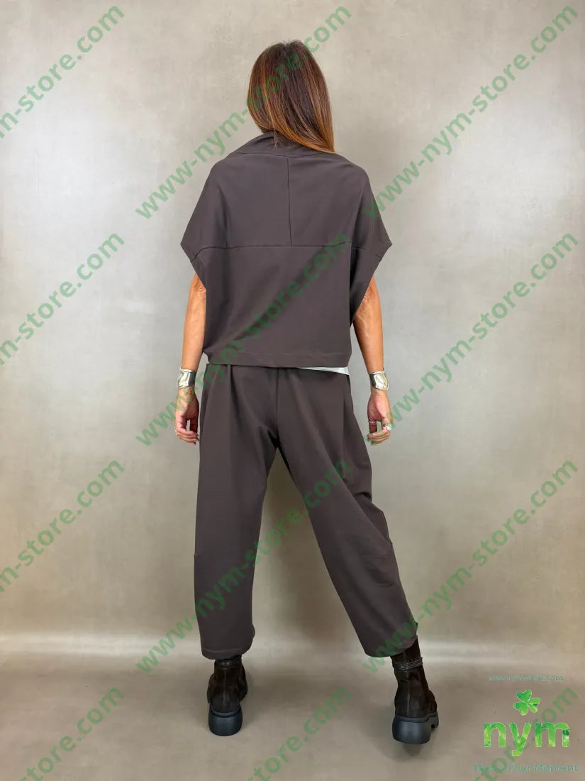 gilet felpa a poncho 100co - U / MARRONE / AI26 - CAPOSPALLA