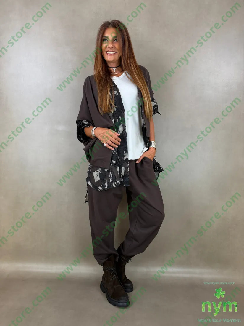 gilet felpa a poncho 100co - U / MARRONE / AI26 - CAPOSPALLA