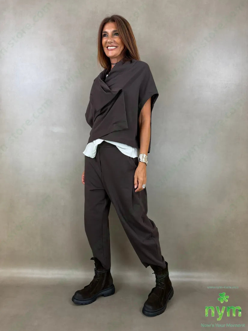 gilet felpa a poncho 100co - U / MARRONE / AI26 - CAPOSPALLA