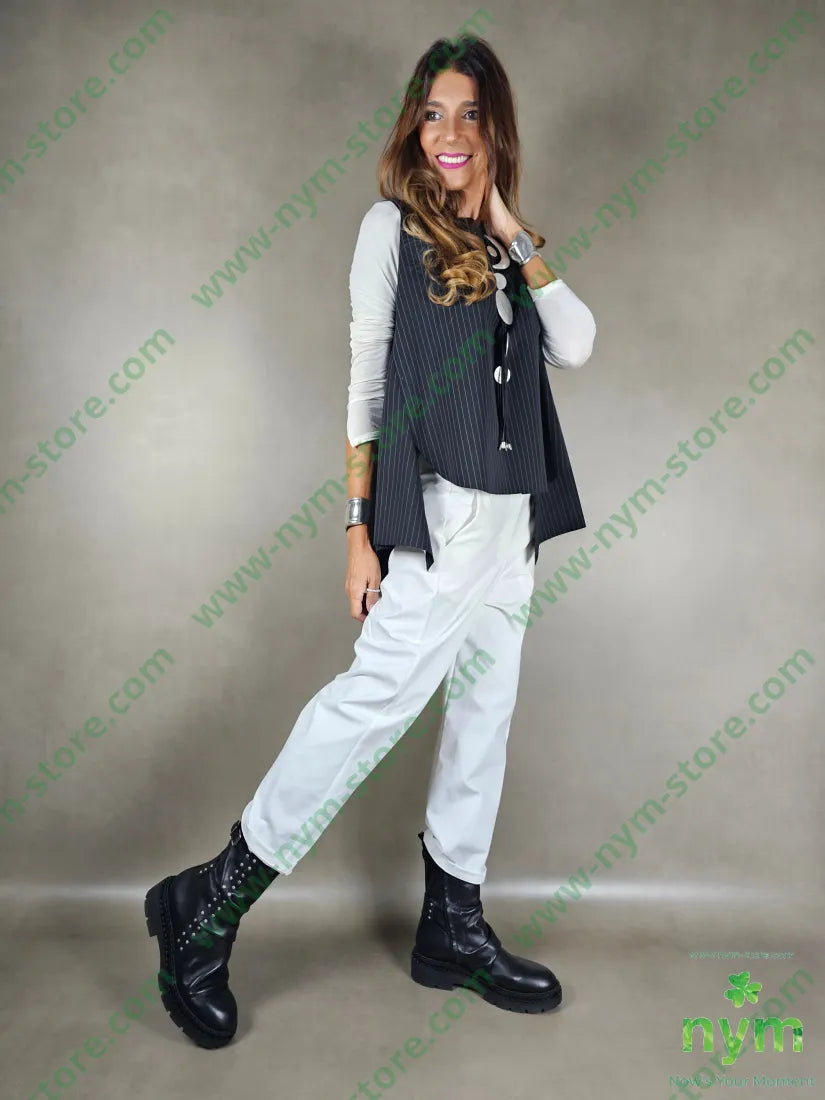 gilet gessato 93pl6ea1pl U / NERO / AI25 CAPOSPALLA