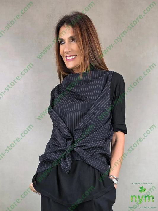 gilet gessato 93pl6ea1pl U / NERO / AI25 CAPOSPALLA