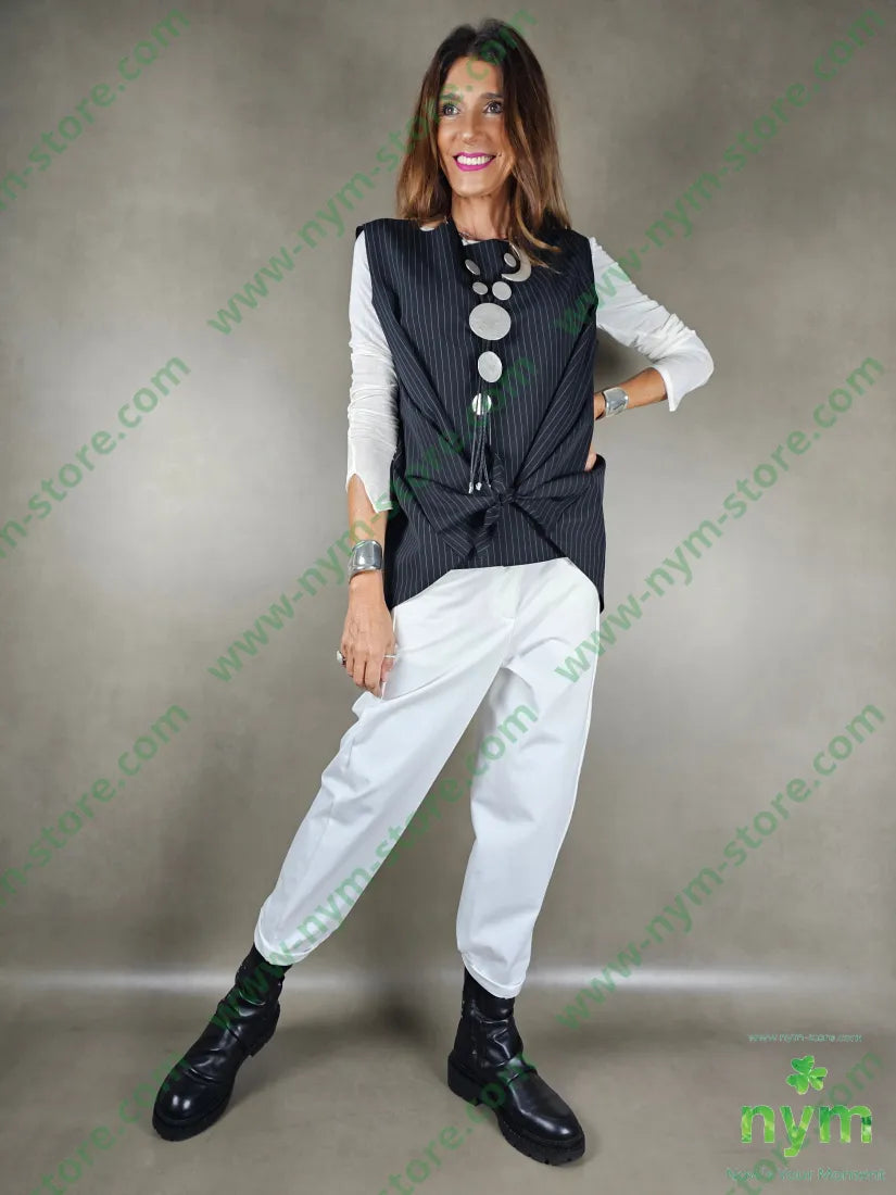 gilet gessato 93pl6ea1pl U / NERO / AI25 CAPOSPALLA