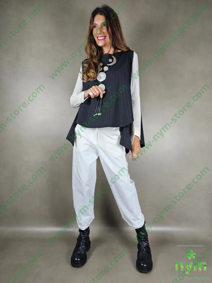 gilet gessato 93pl6ea1pl U / NERO / AI25 CAPOSPALLA