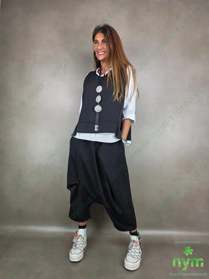 gilet gessato a scatola 93ny6ea1pl U / NERO / AI25 CAPOSPALLA