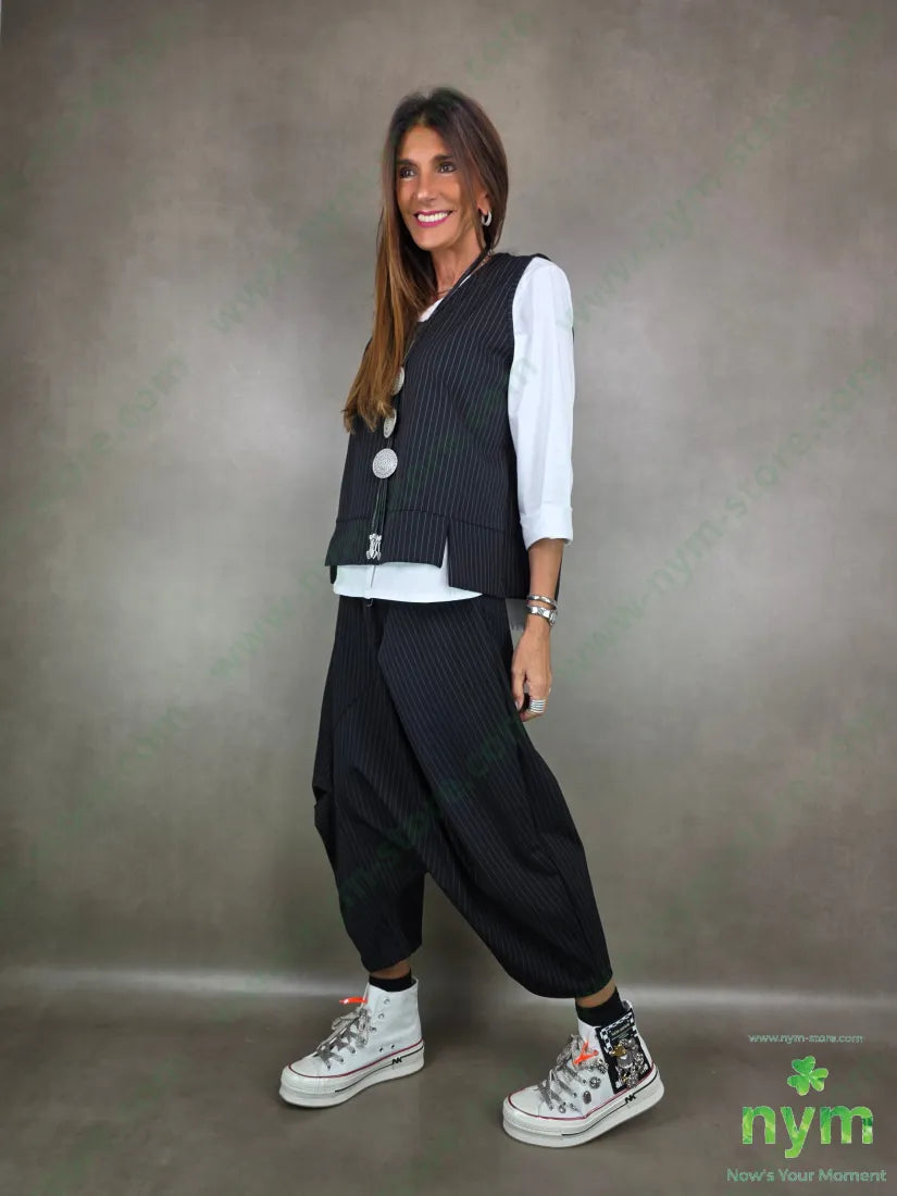 gilet gessato a scatola 93ny6ea1pl U / NERO / AI25 CAPOSPALLA