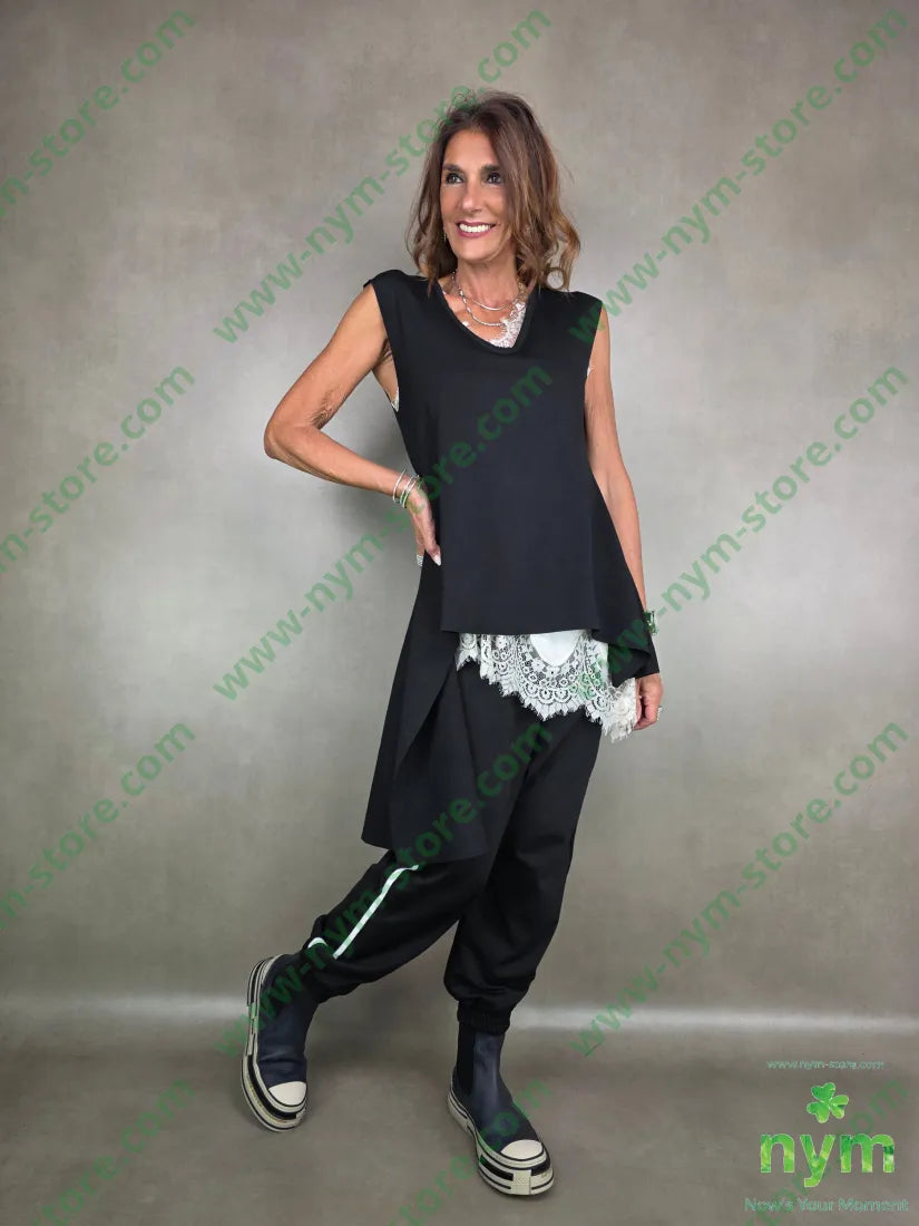 gilet in punto milano girocollo 65vi30pa5ea U / NERO / AI25 CAPOSPALLA