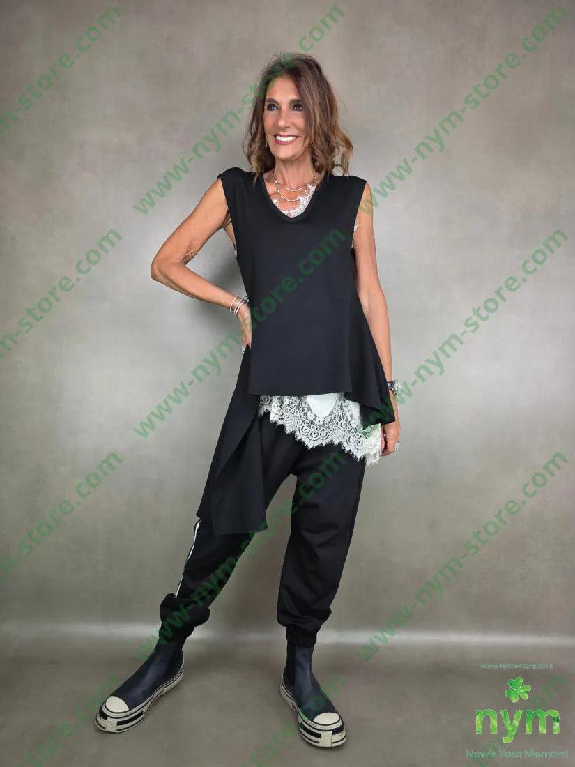 gilet in punto milano girocollo 65vi30pa5ea U / NERO / AI25 CAPOSPALLA