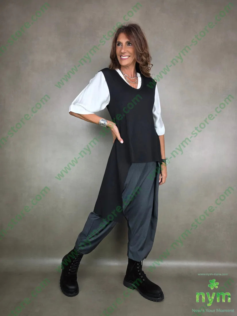 gilet in punto milano girocollo 65vi30pa5ea U / NERO / AI25 CAPOSPALLA