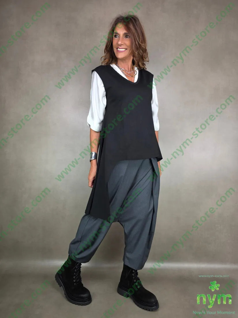 gilet in punto milano girocollo 65vi30pa5ea U / NERO / AI25 CAPOSPALLA