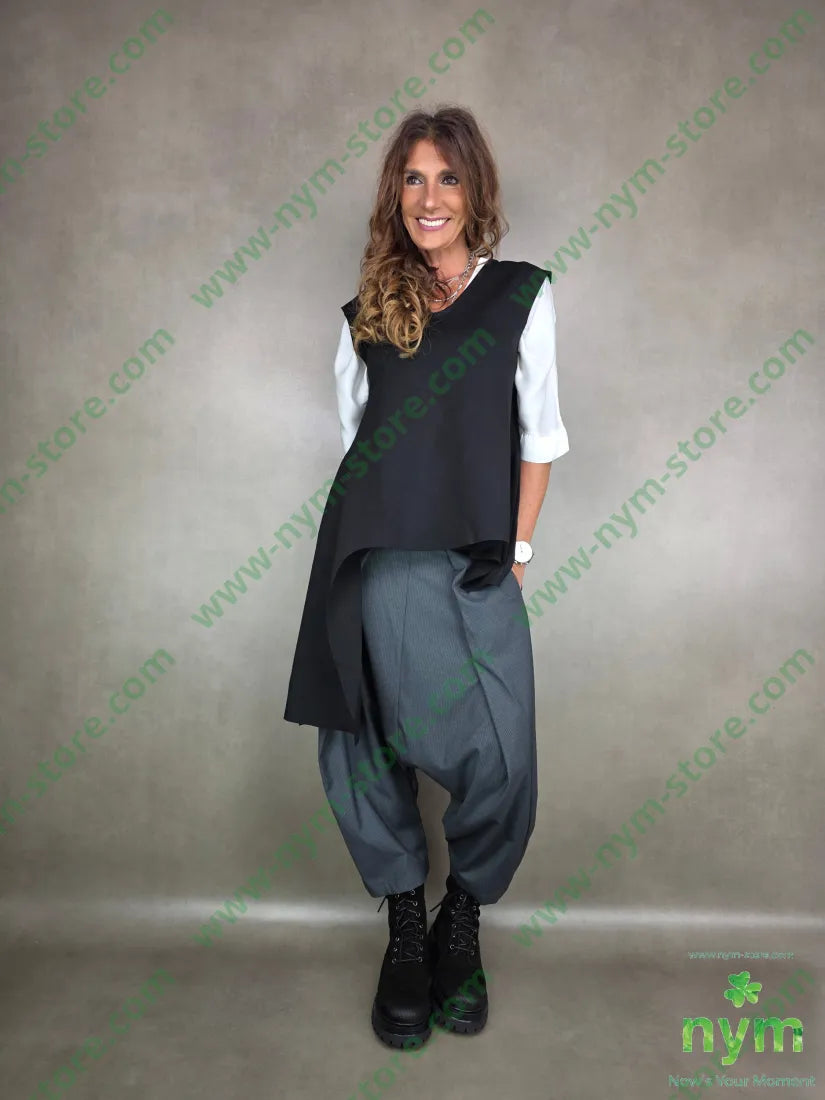gilet in punto milano girocollo 65vi30pa5ea U / NERO / AI25 CAPOSPALLA