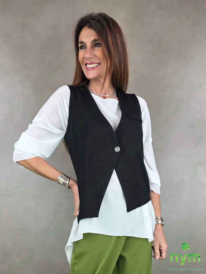 gilet irregolare pm 67vi27pa6ea 1 / NERO / PE26 CAPOSPALLA