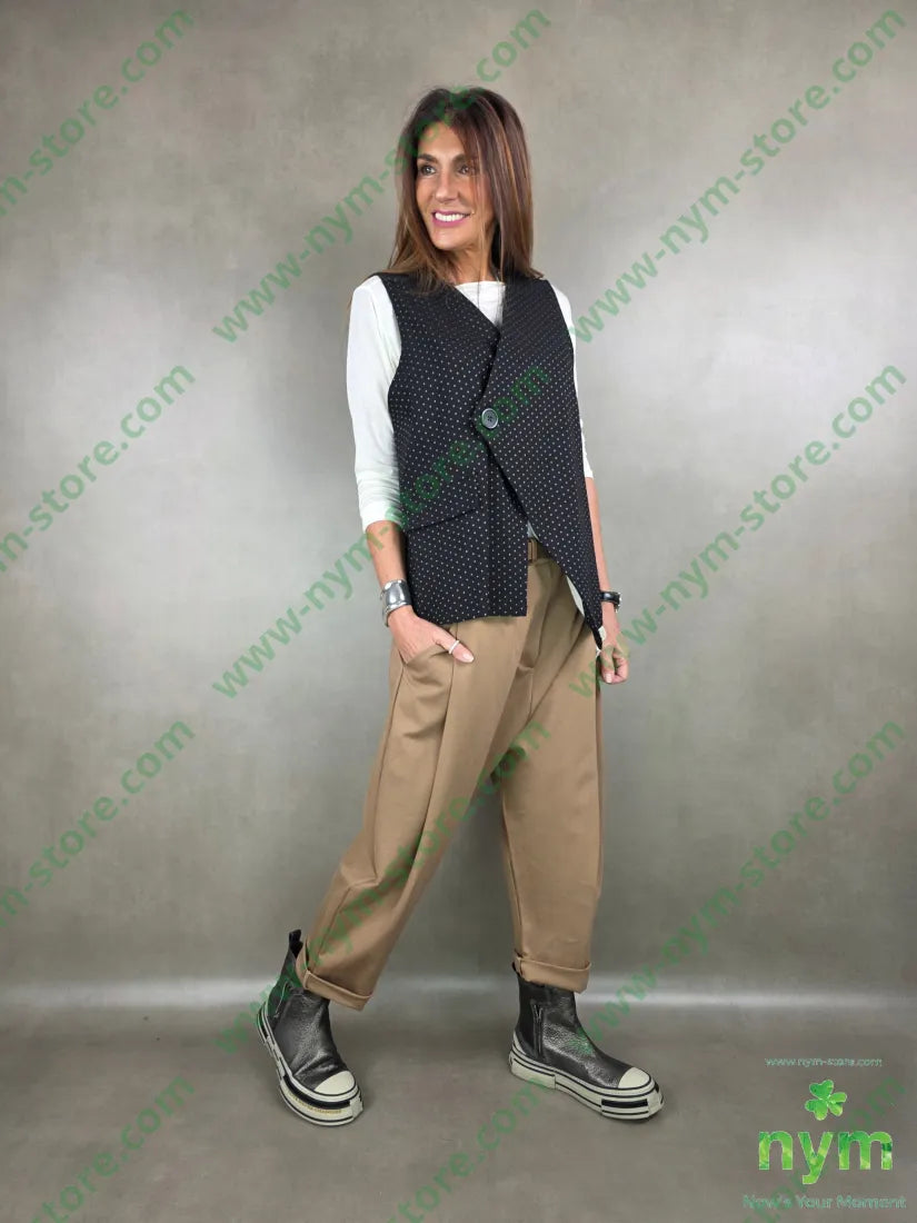 gilet jacquard un bottone 65co30ny5ea U / NERO / AI25 CAPOSPALLA