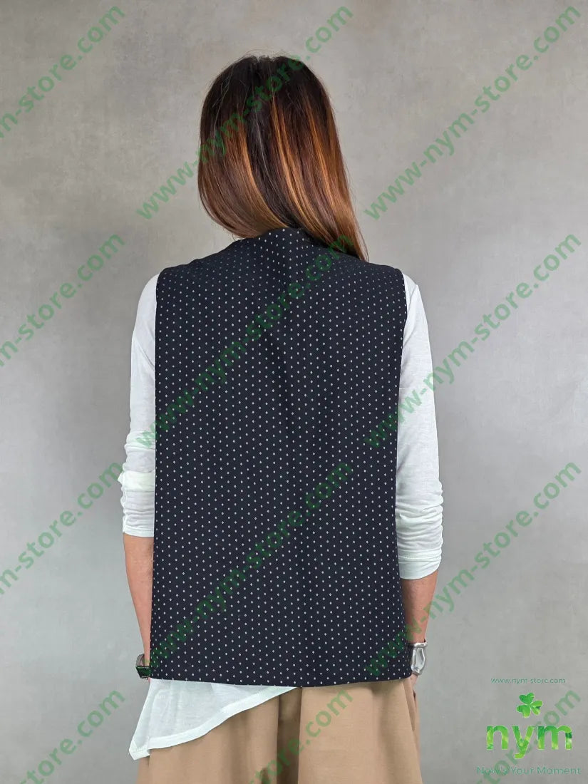 gilet jacquard un bottone 65co30ny5ea U / NERO / AI25 CAPOSPALLA