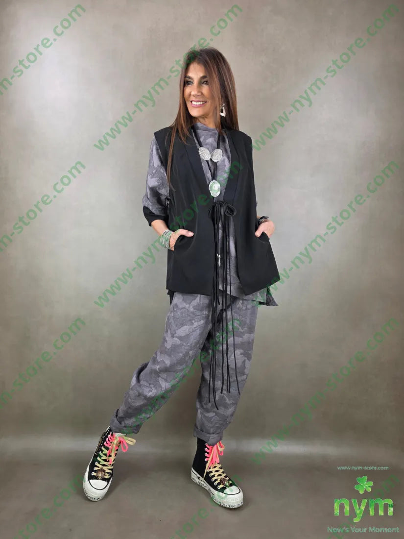 gilet laccetti lunghi 100pl U / NERO / PE26 CAPOSPALLA