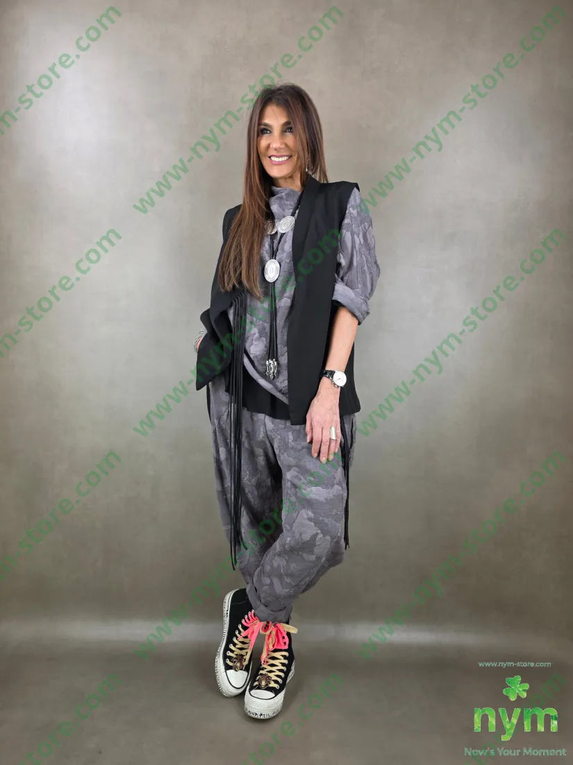 gilet laccetti lunghi 100pl U / NERO / PE26 CAPOSPALLA