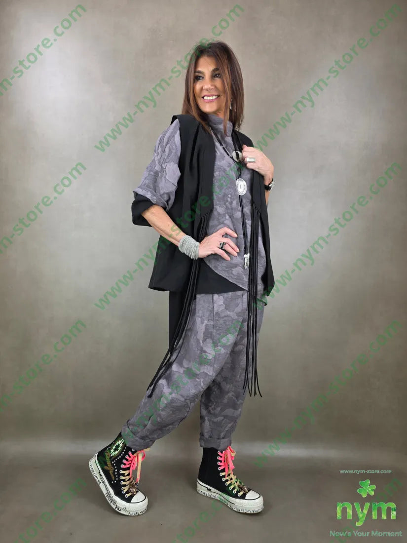 gilet laccetti lunghi 100pl U / NERO / PE26 CAPOSPALLA