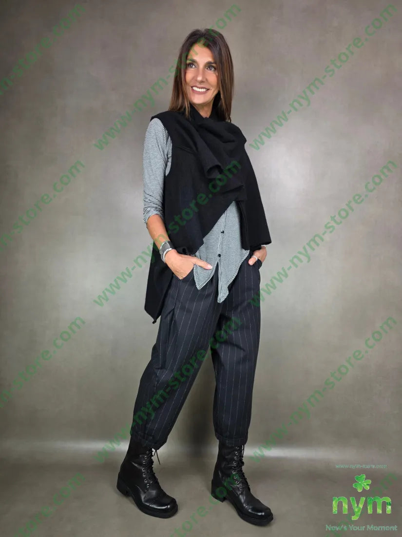 gilet lana vergine taglio vivo 100wo U / NERO / AI25 CAPOSPALLA