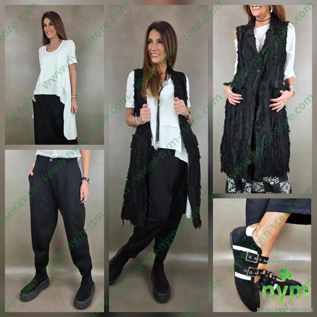 gilet lungo tessuto sfrangiato lurex 32vi28pl28co12pa U / NERO / PE26 CAPOSPALLA