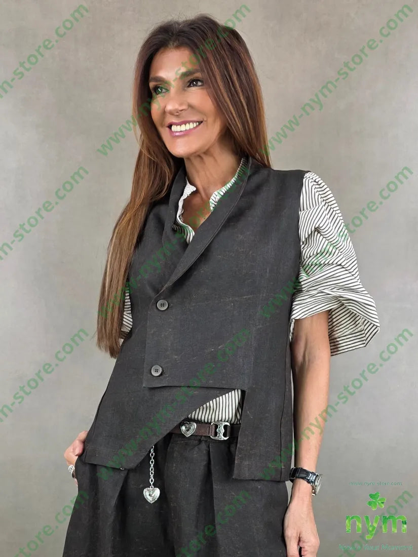 gilet lyoncell effetto pelle invecchiata 93ly7li - U / MARRONE / PE26 - CAPOSPALLA