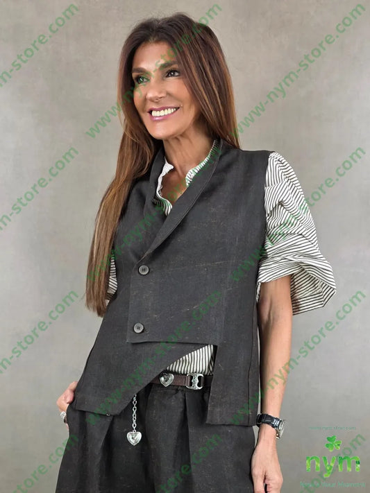 gilet lyoncell effetto pelle invecchiata 93ly7li - U / MARRONE / PE26 - CAPOSPALLA