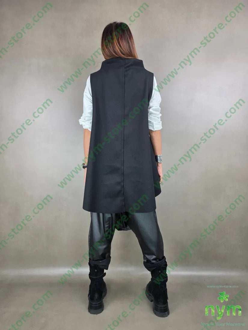 gilet panno ed ecopelle 65ny30ac5ea U / NERO / AI25 CAPOSPALLA