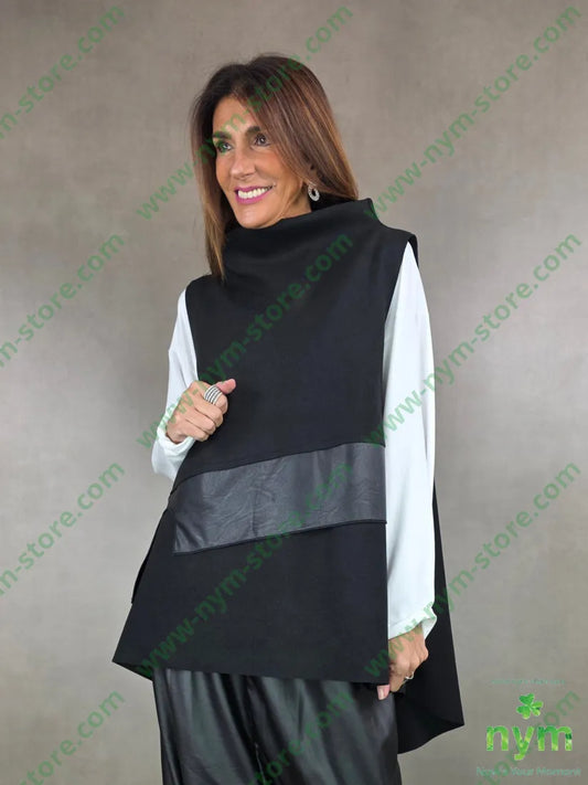 gilet panno ed ecopelle 65ny30ac5ea U / NERO / AI25 CAPOSPALLA