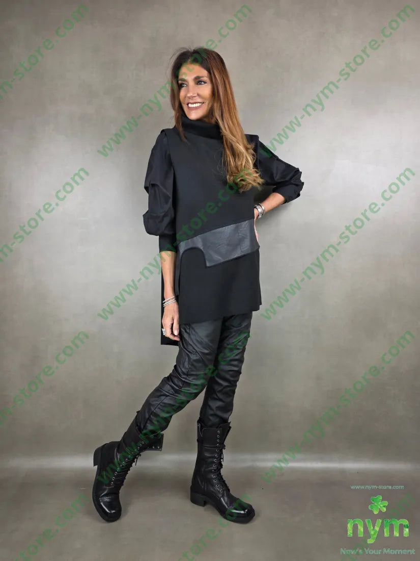 gilet panno ed ecopelle 65ny30ac5ea U / NERO / AI25 CAPOSPALLA