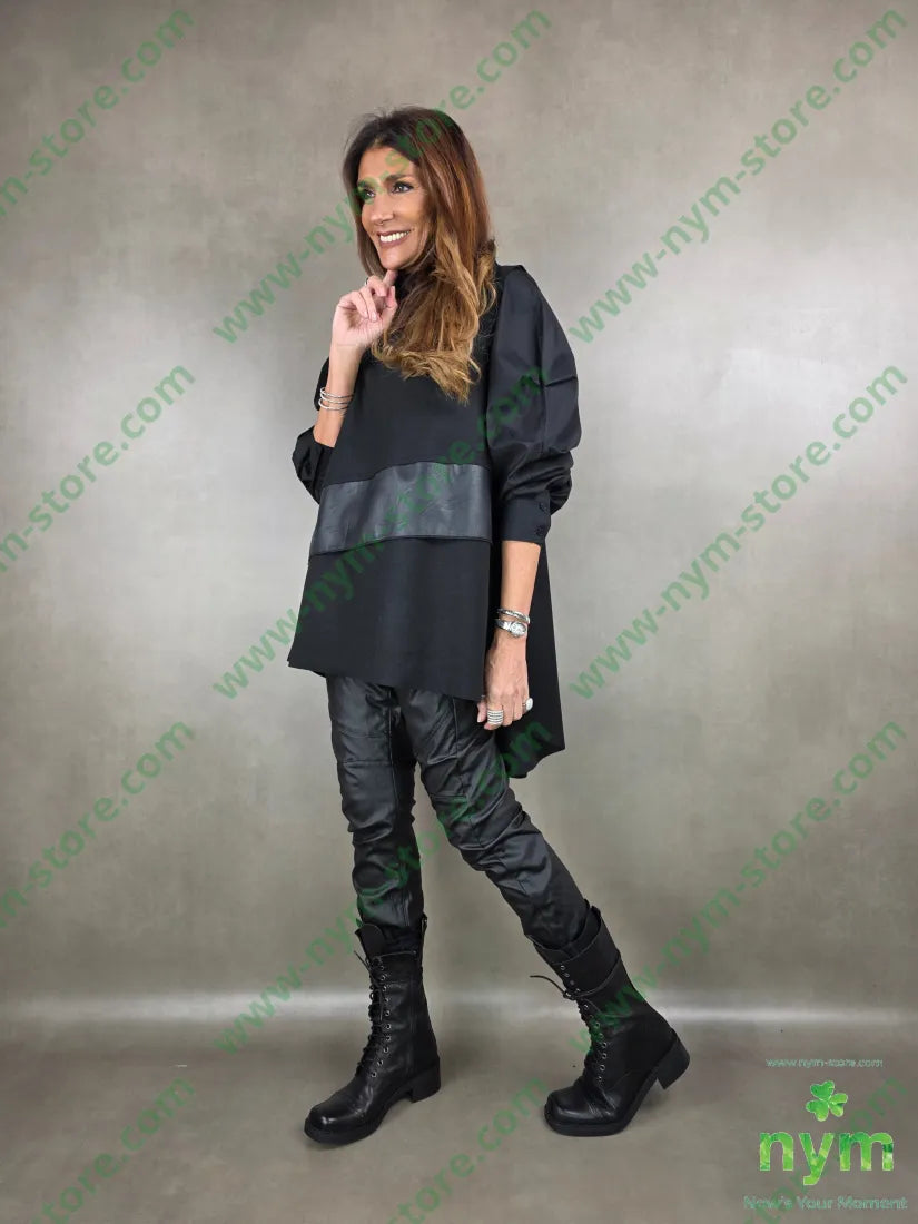 gilet panno ed ecopelle 65ny30ac5ea U / NERO / AI25 CAPOSPALLA