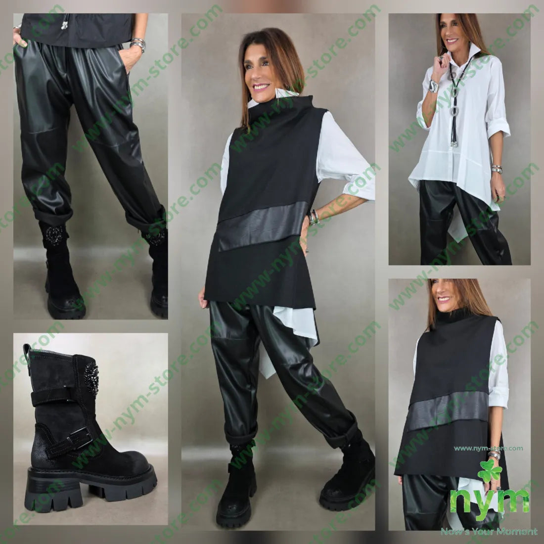 gilet panno ed ecopelle 65ny30ac5ea U / NERO / AI25 CAPOSPALLA